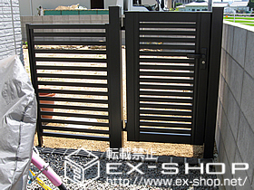 の門扉 プリレオR3型 片開き+プリレオR3型フェンス（1スパン 施工例