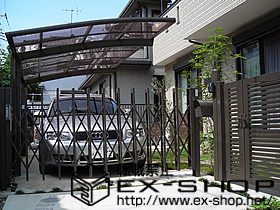 のカーゲート アルシャインM型 Aタイプ ノンレール 片開き 施工例