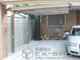 のカーポート マルチスクエア フラット屋根1台用 標準柱仕様 施工例