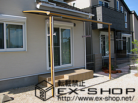 のテラス屋根 アルファテラス L型 木目調 単体 テラスタイプ 積雪〜20cm対応 施工例