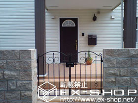 の門扉 トラディシオン門扉1型 両開き・内開き[門柱仕様] 施工例