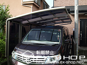 のカーポート カーブポートシグマIII 積雪〜20cm対応＋サイドパネル 2段 H800+H800 施工例