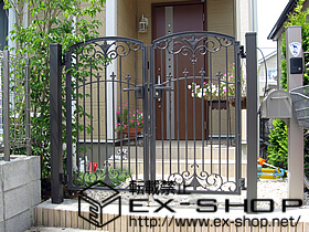 の門扉 フェスタA型 両開き 内開き 柱使用 施工例