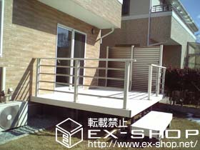 のウッドデッキ 樹の木III 単体+リードデッキ+ステップ+フェンス 施工例