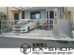 のカーゲート エクスラインアップゲート ワイド 1型 手動式 施工例