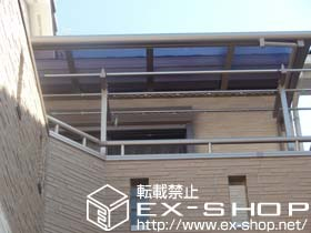 のバルコニー・ベランダ屋根 アルファテラス F型 単体 ルーフタイプ 積雪〜20cm対応 上止め 施工例