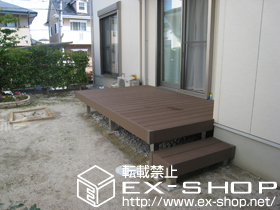 のウッドデッキ リウッドデッキII ワイド 単体＋独立式リウッドステップ 施工例