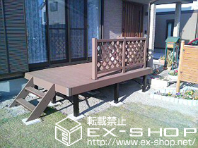 のウッドデッキ リウッドデッキII 標準タイプ＋デッキフェンス2型・ステップ3型＋ リウッドステップ3型 施工例