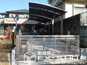 のカーゲート オーバードアR1型　電動式　AC100V結線用柱仕様 施工例