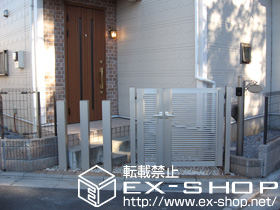 の門扉 シンプルモダンアクセントポール1A型×3 施工例