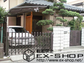 のカーゲート アルシャインPG型RAタイプ ノンレール 片開き 施工例