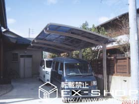 のカーポート カーブポートシグマ? 縦連棟 積雪〜２０cm対応 施工例