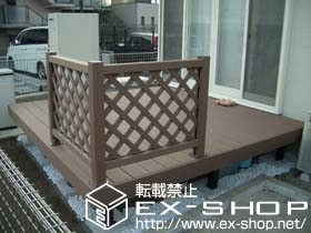 のウッドデッキ リウッドデッキII 単体＋デッキフェンス 2型（ラチス格子） 施工例