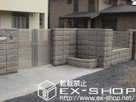 の門扉 シャレオR3型門扉　両開き　柱使用/プレリオR3型フェンス 施工例