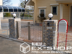 の門扉 シンプルモダン門扉8型 両・外開き[門柱仕様] 施工例