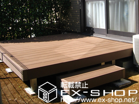 のウッドデッキ リウッドデッキII　標準＋リウッドステップ 施工例