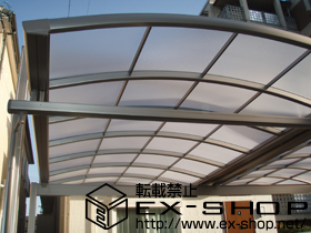 のカーポート マルチスクエア アール屋根2台合掌 ロング柱 積雪〜20cm対応 施工例