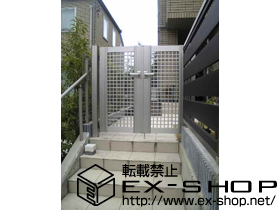 の門扉 エクスライン門扉3型 両開き 内開き 施工例