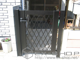 の門扉 エクスライン門扉4型 片開き 門柱 施工例