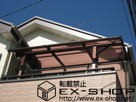 のバルコニー・ベランダ屋根 ヴェクターテラス R型 屋根タイプ 単体 積雪〜20cm対応＋吊り下げ物干し　標準　2本入 施工例