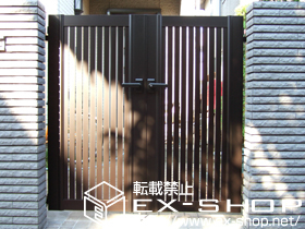 の門扉 エクスライン6型門扉 両内開き 柱仕様 施工例