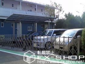 のカーゲート トリップゲート PB型 ノンレール 両開き 施工例