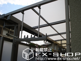 のテラス屋根 ライザーテラスII F型 単体 テラスタイプ 積雪〜20cm対応＋前面スクリーン 1段仕様 施工例