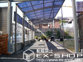 のカーポート カーブポートシグマIII 延長 積雪〜20cm対応＋サイドパネルH500×1段（57+14用） 施工例