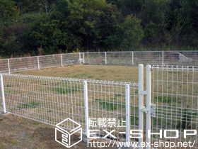 の門扉 イーネット門扉1型　片開き　スチール丸門柱仕様 施工例