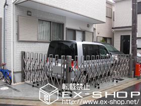 のカーゲート トリップゲート PB型 角地用セット ノンレール 両開き 施工例