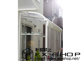 のテラス屋根 ヴェクターテラス R型 テラスタイプ 単体 積雪〜20cm対応＋前面パネル 施工例