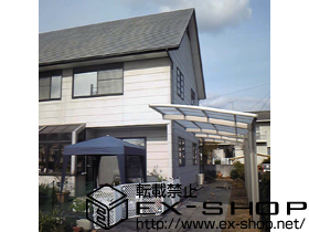 のカーポート カーブポートシグマIII 縦連棟 積雪〜20cm対応＋収納式物干し　標準　2本入×2セット 施工例