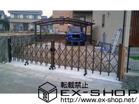 のカーゲート トリップゲート PA型 ノンレール 両開き 施工例