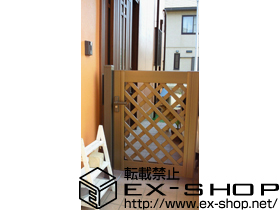 の門扉 ステイウッド門扉1型 片開き 75角門柱仕様 施工例