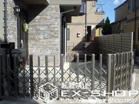 のカーゲート アルシャインH型 Aタイプ ノンレール 片開き（角地タイプ） 施工例