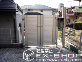 の門扉 エクスライン門扉7型 両開き 柱使用 施工例