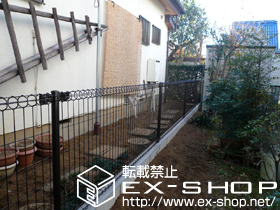 のフェンス・柵 イーネットフェンス2型 間仕切り柱施工 施工例