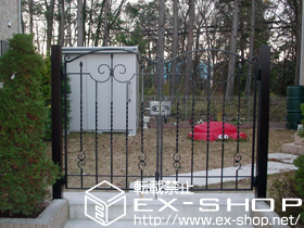 の門扉 トラディシオン門扉1型 両開き 門柱使用タイプ 施工例