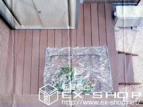 のウッドデッキ リウッドデッキII ワイド 単体＋ステップＳタイプ（2段） 施工例