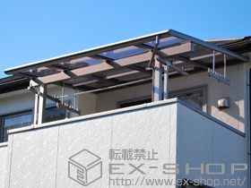 のバルコニー・ベランダ屋根 パワーアルファ F型 屋根タイプ 単体 積雪〜20cm対応＋吊下げ式物干し 標準 2本入 施工例