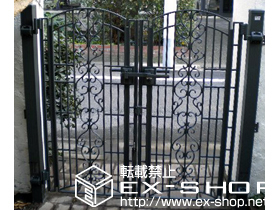 の門扉 シャンテーヌB型 両開き 柱使用 施工例