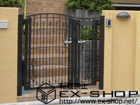 の門扉 キャスティナE型 親子仕様 柱使用タイプ 施工例