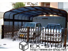 のカーポート レイナキャップツインポート 積雪〜20cm対応+サイドパネル 長さ57・標準用×2セット 施工例