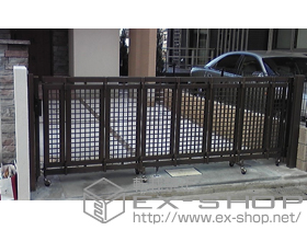 のカーゲート シャレオ伸縮3型 ノンレール 片開き 施工例