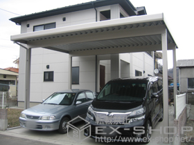 のカーポート ジーポートneo Aタイプ 2台用 積雪〜100?対応 施工例