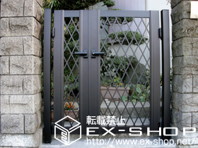 の門扉 エクスライン門扉4型 親子開き［門柱使用］ 施工例