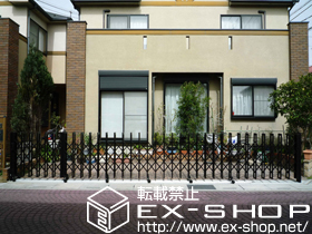 のカーゲート トリップゲート ガレリアM ガイドレール先付タイプ 片開き親子仕様 施工例