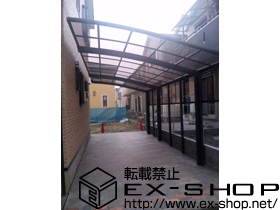 のカーポート カーブポートシグマIII 延長 積雪〜20cm対応+サイドパネル 1段H800 ロング柱23用 施工例