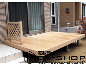 のウッドデッキ リウッドデッキII 単体＋リウッドデッキフェンス2型　【T80】1枚 施工例