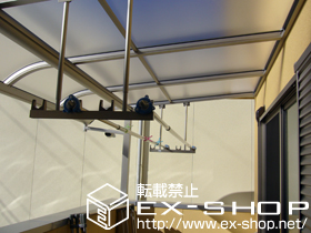 のバルコニー・ベランダ屋根 ヴェクターテラス R型 屋根タイプ 単体 積雪〜20cm対応＋吊り下げ物干し　標準　2本入 施工例